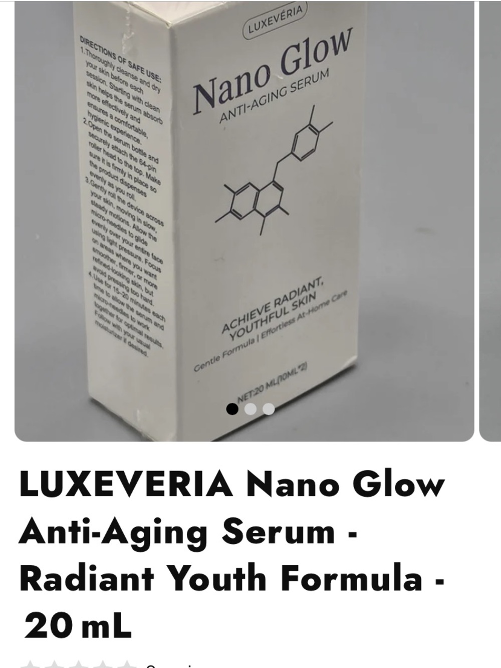 Nano Glow anti aging serum